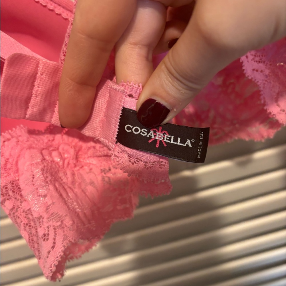 Cosabella Never Say Never Pink Lace Padded Bra Size Large - Picture 4 of 5